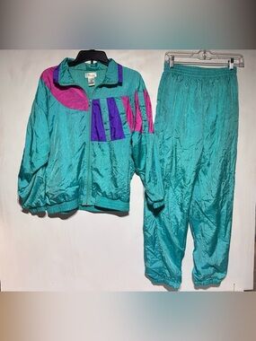 Teal, Purple & Pink Vintage Track Suit Matching Winter Set